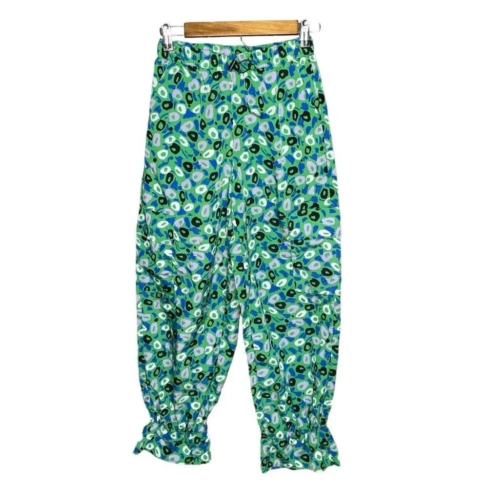 Diane Von Furstenberg for Target leopard Green High Waist nylon Pants Size XS - Picture 1 of 7